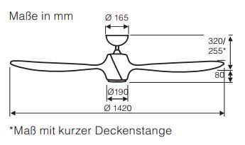 CasaFan Deckenventilator Eco Fiore 142 WE Produktbild Ean:4024397142262 SKU:314226 Deckenventilator von www.Deckenventilator-Experte.de Bild 7