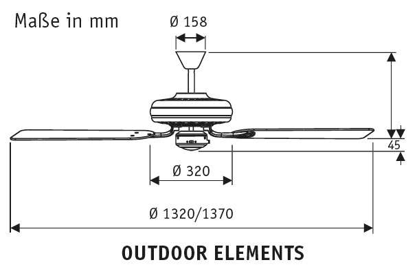 Hunter Deckenventilator Outdoor Elements AROD Produktbild Ean:0049694243256 SKU:24325 Deckenventilator von www.Deckenventilator-Experte.de Bild 2