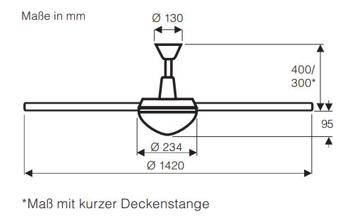 CasaFan Deckenventilator Mirage BN-SW mit Fernbedienung Produktbild Ean:4024397432110 SKU:9313211 Deckenventilator von www.Deckenventilator-Experte.de Bild 8