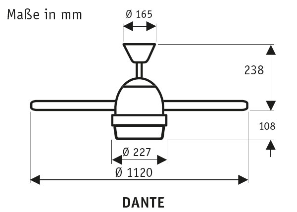 Hunter Deckenventilator Dante BN Produktbild Ean:0049694506283 SKU:50628 Deckenventilator von www.Deckenventilator-Experte.de Bild 3