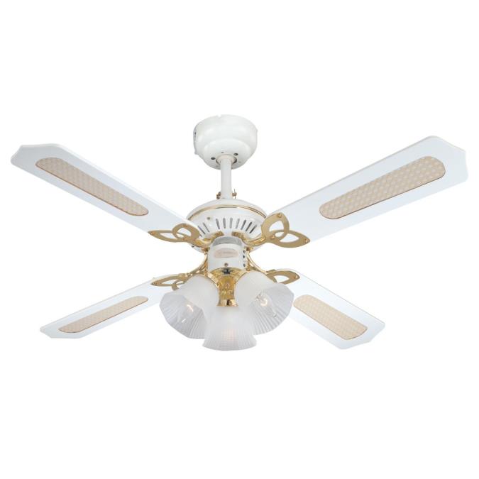 Westinghouse Princess Trio 105 cm Rattan Weiß Mahagoni Deckevenventilator - EAN 4895105600400 Produkt 7832440 Bild 0
