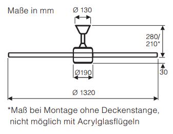 CasaFan Deckenventilator Night Flight BN-WN ohne Steuerung Produktbild Ean:4024397340729 SKU:313215 Deckenventilator von www.Deckenventilator-Experte.de Bild 3