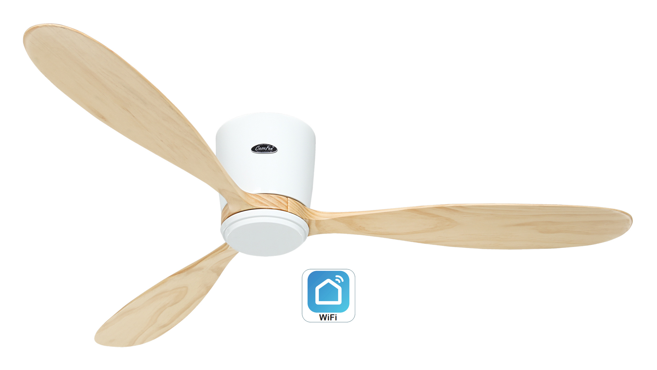 CasaFan Deckenventilator Eco Plano Wood WE-NT WiFi Produktbild Ean:4024397381036 SKU:313292W Deckenventilator von www.Deckenventilator-Experte.de Bild 1