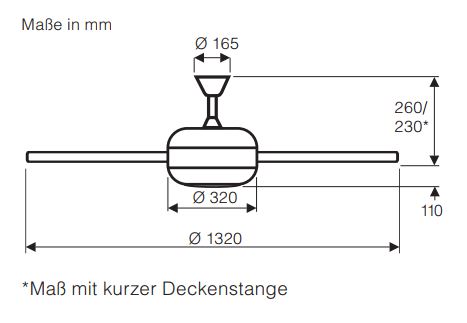 CasaFan Deckenventilator Falcetto BA ohne Steuerung Produktbild Ean:4024397340965 SKU:513273 Deckenventilator von www.Deckenventilator-Experte.de Bild 2