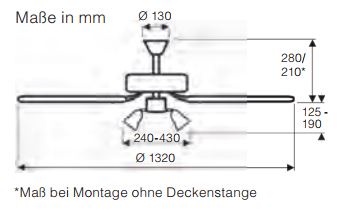 CasaFan Deckenventilator Black Magic mit Leuchte Produktbild Ean:4024397340507 SKU:513207 Deckenventilator von www.Deckenventilator-Experte.de Bild 3