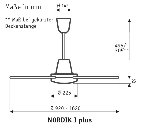 Vortice Deckenventilator I plus 160 LG Produktbild Ean:4024397341597 SKU:61731 Deckenventilator von www.Deckenventilator-Experte.de Bild 2