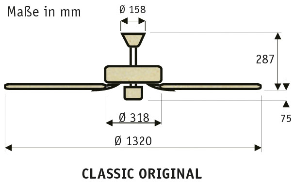 Hunter Deckenventilator Classic Original WE Produktbild Ean:0049694506818 SKU:50681 Deckenventilator von www.Deckenventilator-Experte.de Bild 2