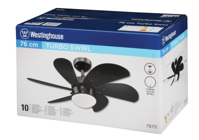 Westinghouse Turbo Swirl 76 cm Schwarz Deckevenventilator - EAN 4895105610690 Produkt 7871140 Bild 3