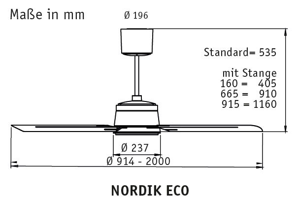 Vortice Deckenventilator Nordik Eco 90 Produktbild Ean:4024397369881 SKU:61060 Deckenventilator von www.Deckenventilator-Experte.de Bild 8