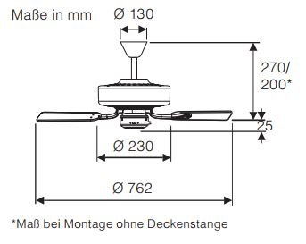 CasaFan Deckenventilator Classic Royal 75 BA-NB/ND Produktbild Ean:4024397075133 SKU:507513 Deckenventilator von www.Deckenventilator-Experte.de Bild 4