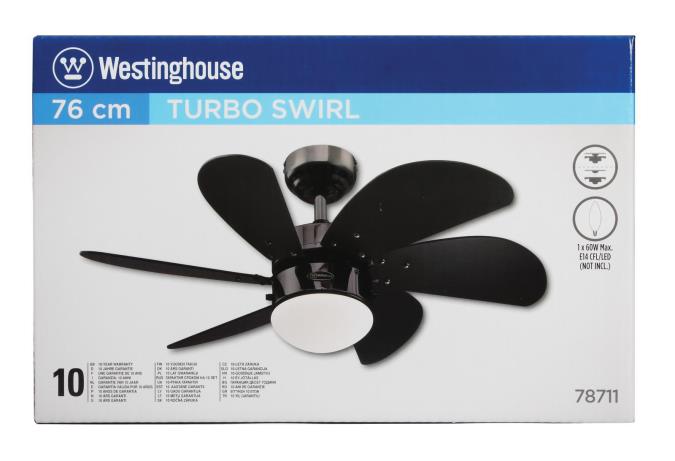 Westinghouse Turbo Swirl 76 cm Schwarz Deckevenventilator - EAN 4895105610690 Produkt 7871140 Bild 2
