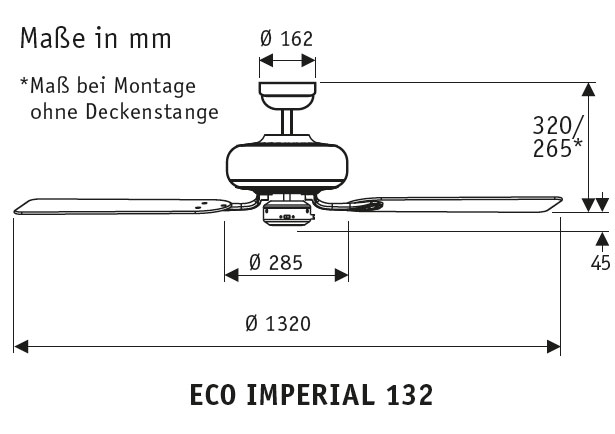 CasaFan Deckenventilator Eco Imperial 132 AW Produktbild Ean:4024397364152 SKU:513223 Deckenventilator von www.Deckenventilator-Experte.de Bild 3