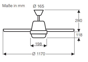 Hunter Deckenventilator Arcot 117 BN Produktbild Ean:0049694506467 SKU:50646 Deckenventilator von www.Deckenventilator-Experte.de Bild 3