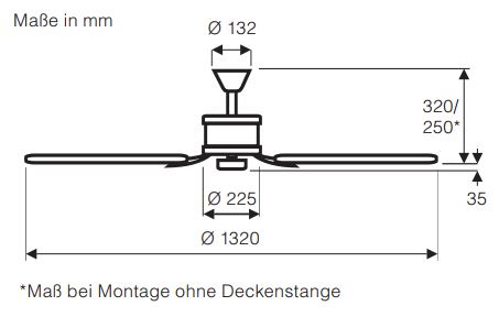 CasaFan Deckenventilator Eco Elements 132 WE-WE/LG Produktbild Ean:4024397132812 SKU:513281 Deckenventilator von www.Deckenventilator-Experte.de Bild 5