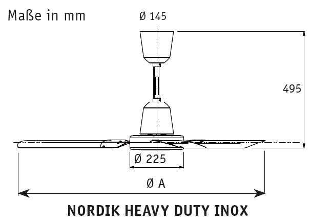 Vortice Deckenventilator Nordik HD 140 Inox Produktbild Ean:8010300610252 SKU:61025 Deckenventilator von www.Deckenventilator-Experte.de Bild 2