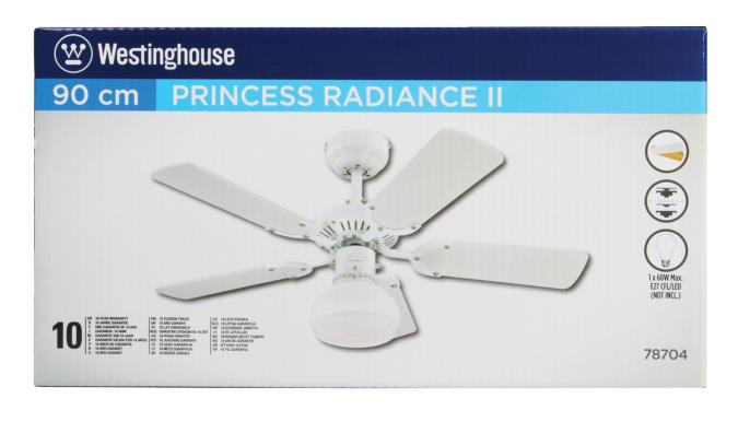 Westinghouse Princess Radiance II 90 cm Weiß/Buche Deckevenventilator - EAN 4895105610652 Produkt 7870440 Bild 3