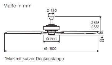 CasaFan Deckenventilator Classic Royal 180 MA-WE/LG Produktbild Ean:4024397348022 SKU:518018 Deckenventilator von www.Deckenventilator-Experte.de Bild 4