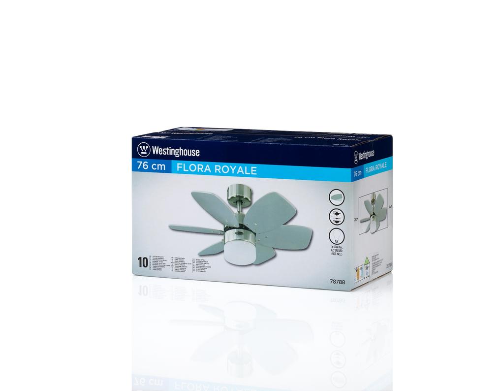 Westinghouse Flora Royale 76 cm Silber/Weiß Deckevenventilator - EAN 4895105605740 Produkt 7878840 Bild 5