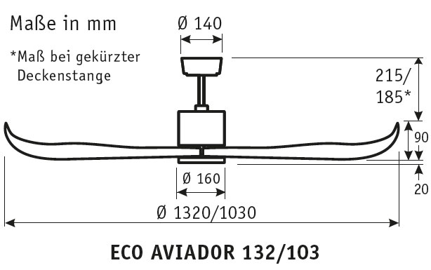 CasaFan Deckenventilator Eco Aviador 132 NB Produktbild Ean:4024397132270 SKU:313227 Deckenventilator von www.Deckenventilator-Experte.de Bild 3