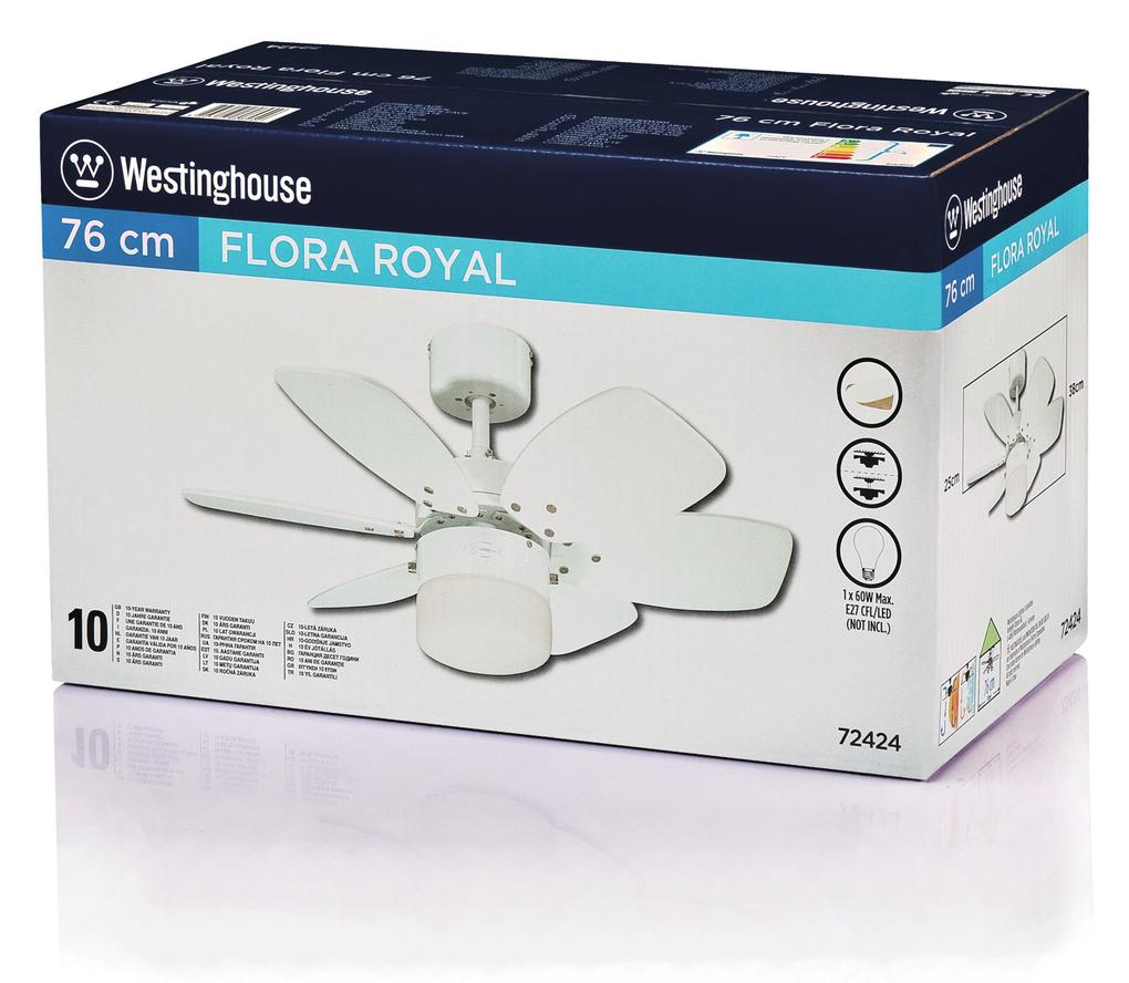 Westinghouse Flora Royale 76 cm Weiß/Ahorn Deckevenventilator - EAN 4895105608949 Produkt 7242440 Bild 5