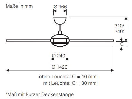 CasaFan Deckenventilator Eco Volare II 142 BN-NB Produktbild Ean:4024397385928 SKU:514295 Deckenventilator von www.Deckenventilator-Experte.de Bild 10