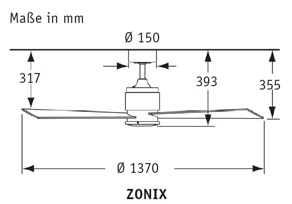 Fanimation Zonix SN Produktbild Ean:4024397342471 SKU:FP4620SN Deckenventilator von www.Deckenventilator-Experte.de Bild 2