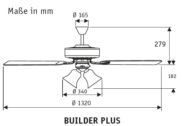 Hunter Deckenventilator Builder Plus BN Produktbild Ean:0049694505613 SKU:50561 Deckenventilator von www.Deckenventilator-Experte.de Bild 2