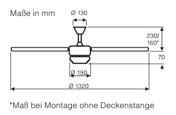 CasaFan Deckenventilator Rotary WE-WE mit Fernbedienung Produktbild Ean:4024397363216 SKU:9513269 Deckenventilator von www.Deckenventilator-Experte.de Bild 4