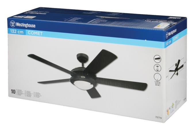 Westinghouse Comet 132 cm Mattschwarz Deckevenventilator - EAN 4895105610706 Produkt 7871940 Bild 4