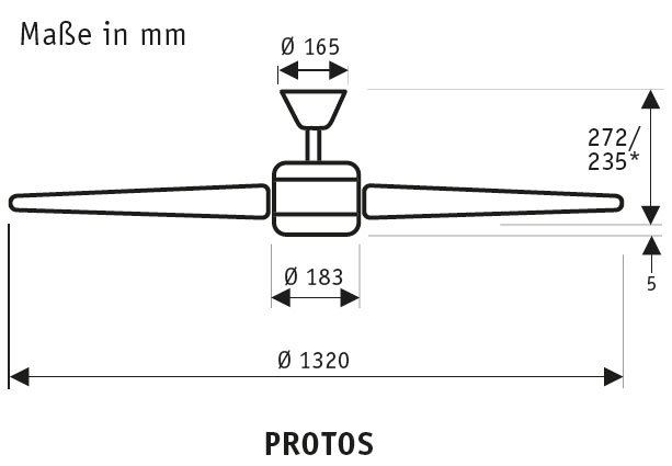 Hunter Deckenventilator Protos WE Produktbild Ean:0049694506238 SKU:50623 Deckenventilator von www.Deckenventilator-Experte.de Bild 2