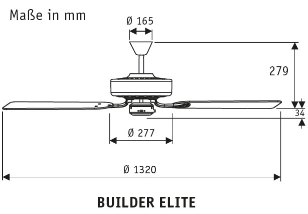 Hunter Deckenventilator Builder Elite WE Produktbild Ean:0049694505651 SKU:50565 Deckenventilator von www.Deckenventilator-Experte.de Bild 3