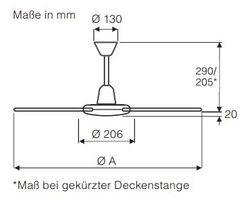 CasaFan Deckenventilator Tristar II 90 WE Produktbild Ean:4024397341313 SKU:309004 Deckenventilator von www.Deckenventilator-Experte.de Bild 2