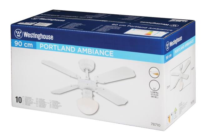 Westinghouse Portland Ambiance 90 cm Weiß Deckevenventilator - EAN 4895105610683 Produkt 7871040 Bild 4