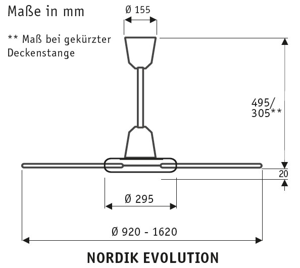 Vortice Deckenventilator Evolution 120 WE Produktbild Ean:4024397341375 SKU:61751 Deckenventilator von www.Deckenventilator-Experte.de Bild 2