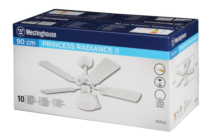 Westinghouse Princess Radiance II 90 cm Weiß/Buche Deckevenventilator - EAN 4895105610652 Produkt 7870440 Bild 4